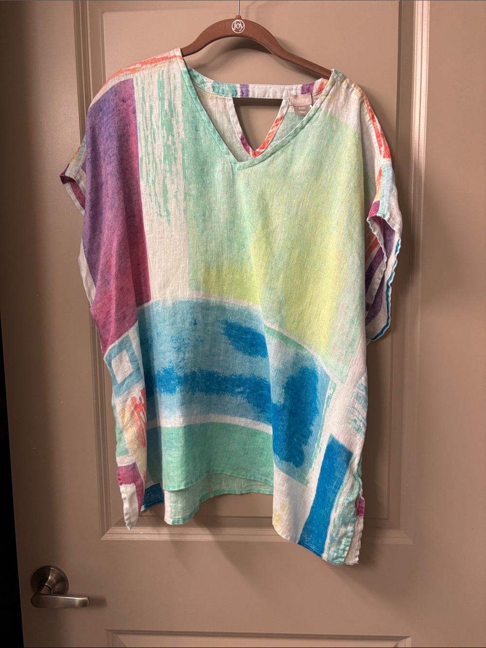 Chico's Multicolor V-Neck Beach Coverup